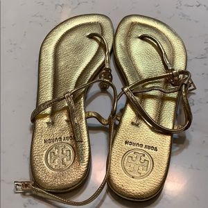 Tory Burch gold sandals NWOT